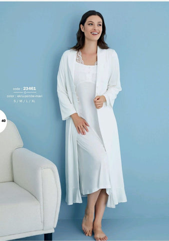 Women's cotton dress with a soft touch robe 23461