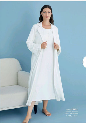 Women's cotton dress with a soft touch robe 23451