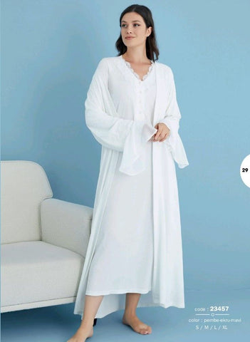 Women's cotton dress with a soft touch robe 23457