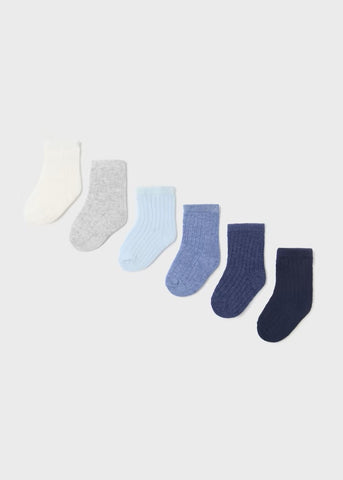Set of 6 newborn organic cotton socks Ref.  13-09655-085