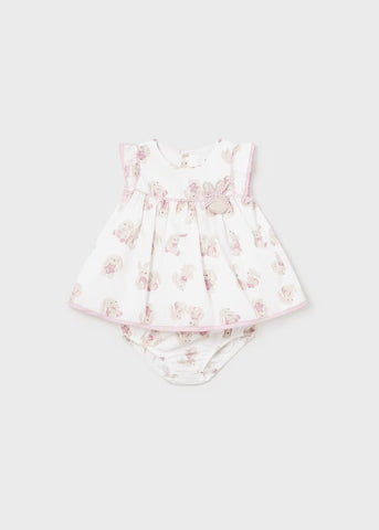 Newborn satin diaper cover dress Ref.  24-01807-034