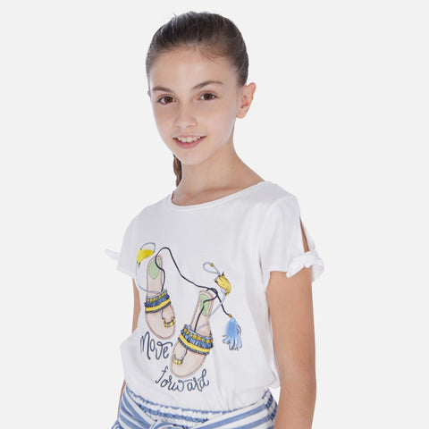 Short sleeved T-shirt for girl with pants