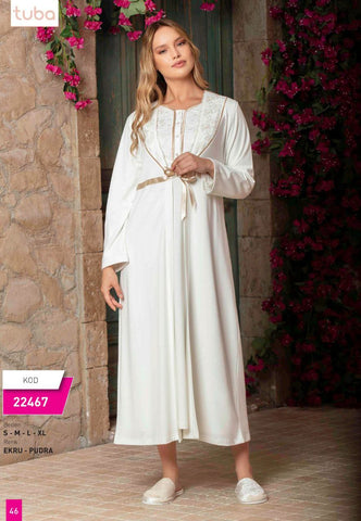 Shirt with long robe for women, cotton, from the Turkish brand Tuba 22467