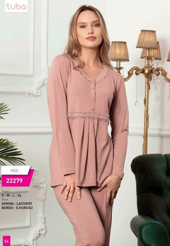 Pajama 2 pieces of velvet from the Turkish brand Tuba 22279