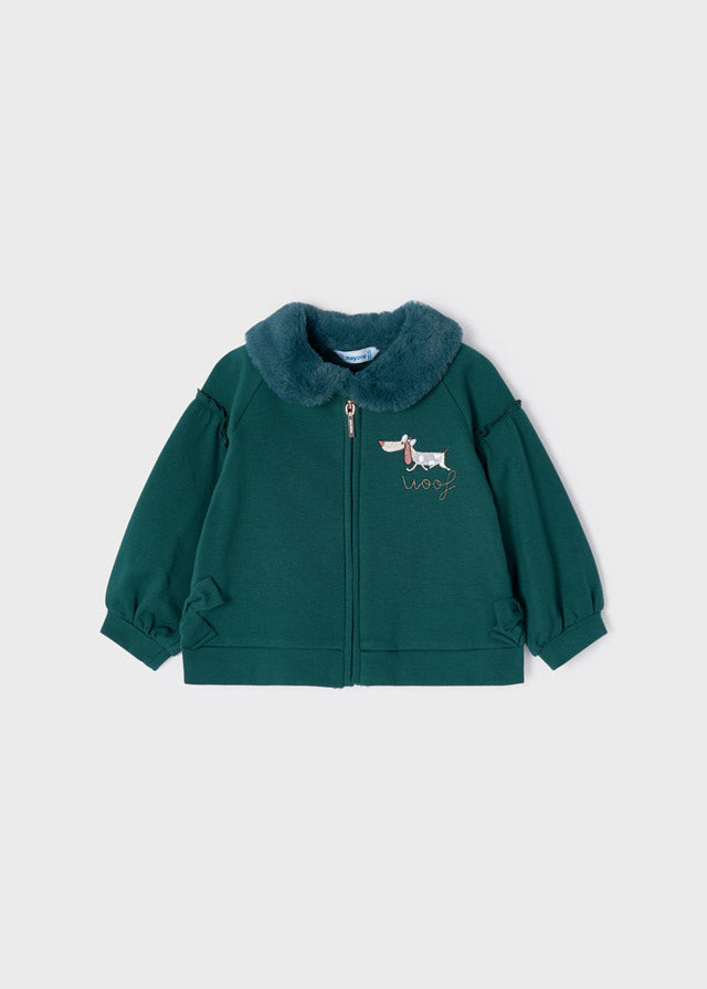 Sweatshirt with fur collar for baby 12-02443-090 – aljamee3