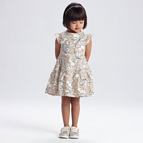 Girl's printed linen dress Art. 21-03941-004