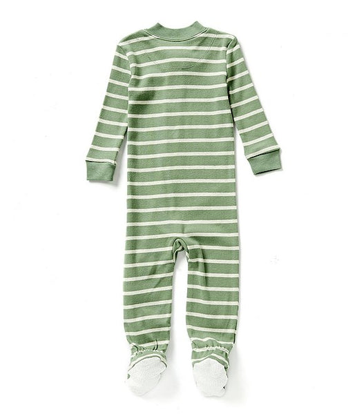 Baby Boys 12-24 Months Long Sleeve Striped Dinosaur Motif Footed Coveralls