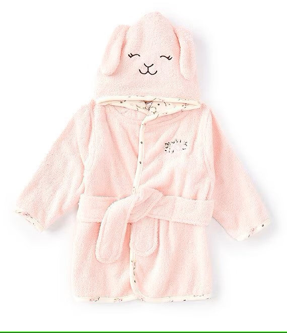 Baby Girls Newborn-9 Months Long Sleeve Bunny Face Hooded Robe 49750