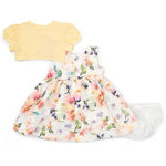 Bonnie Jean Girls' 2-Piece Stripe Dress With Shrug Set - yellow 12324