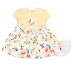 Bonnie Jean Girls' 2-Piece Stripe Dress With Shrug Set - yellow 12324