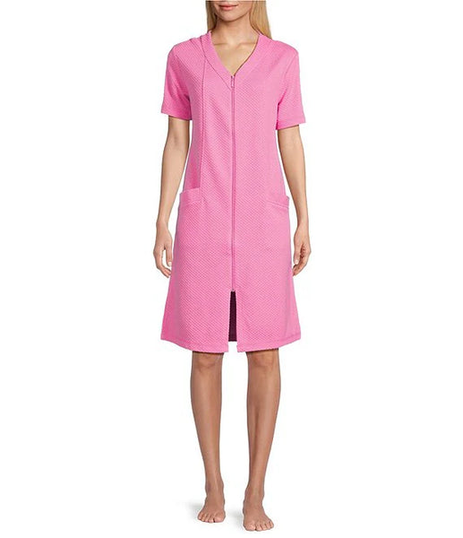 Women's Short French Terry Zip-Front Robe. 864845
