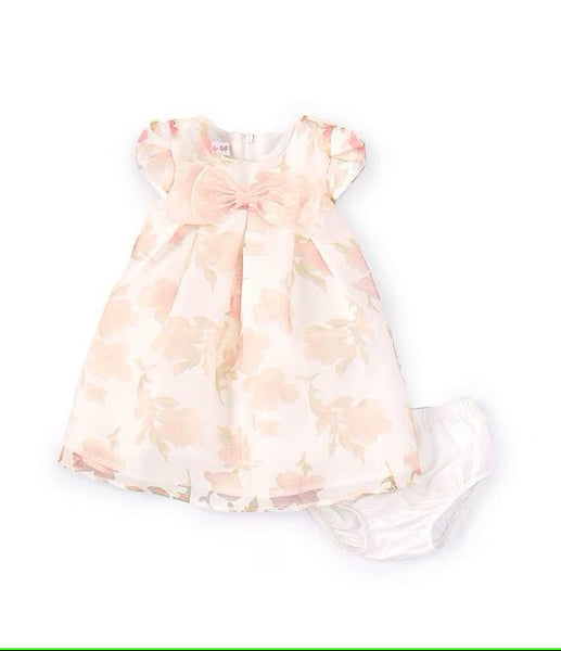 Baby Girls Newborn-24 Months Burnout Trapeze Satin Bow Dress 12191