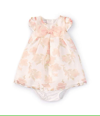 Baby Girls Newborn-24 Months Burnout Trapeze Satin Bow Dress 12191