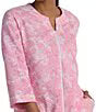 Petite Miss Elaine Essentials Interlock Knit Paisley Print Long Zip Robe 664825