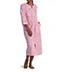 Petite Miss Elaine Essentials Interlock Knit Paisley Print Long Zip Robe 664825