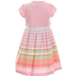 Short Sleeve Solid Cardigan & Multi Stripe Dress R4-12268