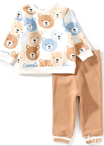 Baby Boys Long Sleeve Bear Sweatshirt & Jogger Pants 2-Piece Set 25-16355
