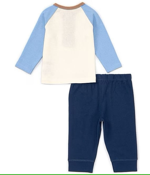 Baby Boys 3-12 Months Raglan Sleeve Color Block Tee & Solid Jogger Pants Set