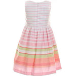 Short Sleeve Solid Cardigan & Multi Stripe Dress R2-12268