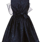 Sleeveless Floral Metallic Jacquard Fit-And-Flare DressX2-14890