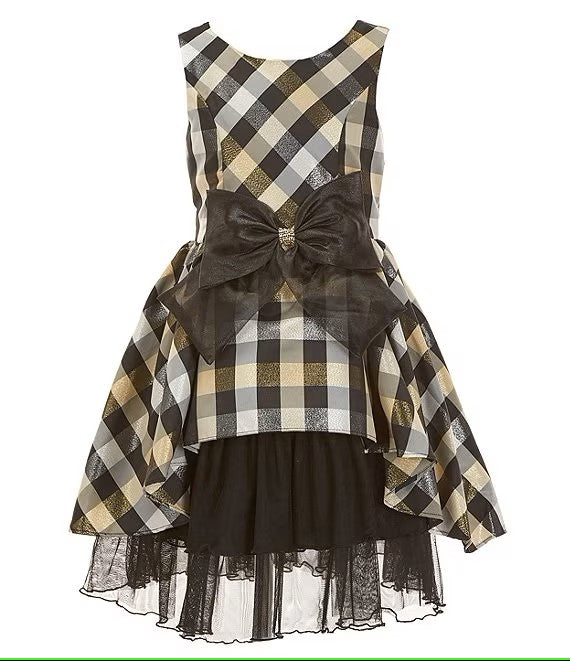 Open Full Size Image Bonnie Jean Big Girls 7-16 Sleeveless Plaid Taffeta Dress 11838
