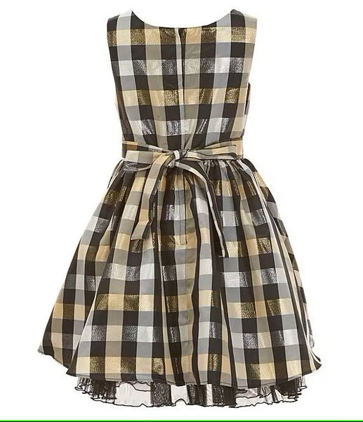 Open Full Size Image Bonnie Jean Big Girls 7-16 Sleeveless Plaid Taffeta Dress