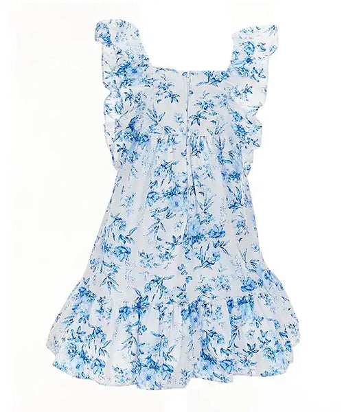 Little Girls 2T-6X Flutter-Sleeve Toile-Printed Fit-And-Flare Dress 13396