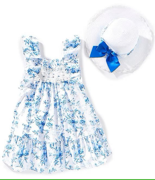 Little Girls 2T-6X Flutter-Sleeve Toile-Printed Fit-And-Flare Dress 13396