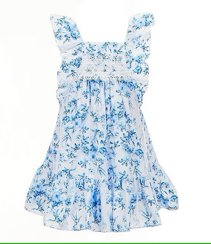 Little Girls 2T-6X Flutter-Sleeve Toile-Printed Fit-And-Flare Dress 13396