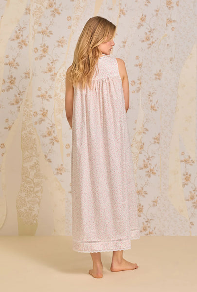 Apricot Floral "Eileen" Cotton Woven Nightgown E00028-163