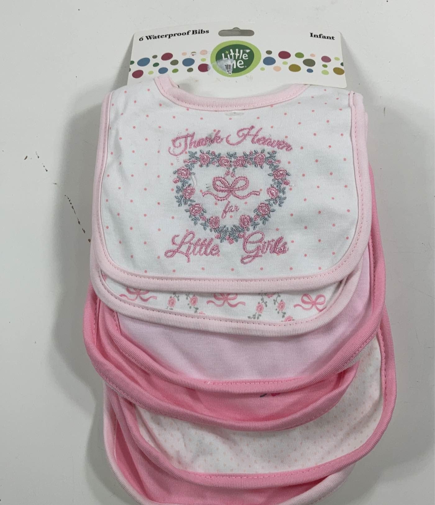 Little Me Waterproof Bibs, 6-Pack, Infant 96000