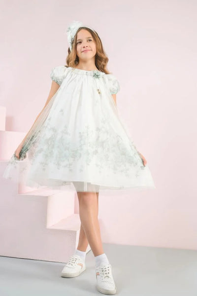 Elegant floral pattern dress for girls 1508012