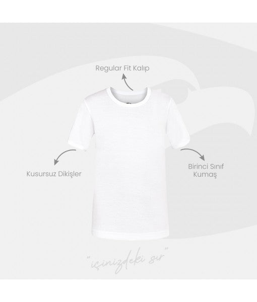 boy White 100% Cotton Crew Neck Jersey Undershirt