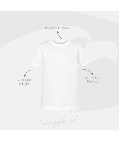 BOY White 100% Cotton Jersey Closed Collar Undershirt  10050