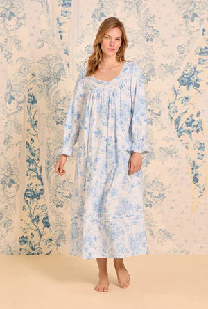 Chateau Bloom Long Sleeve Cotton Flannel Ballet Nightgown00098
