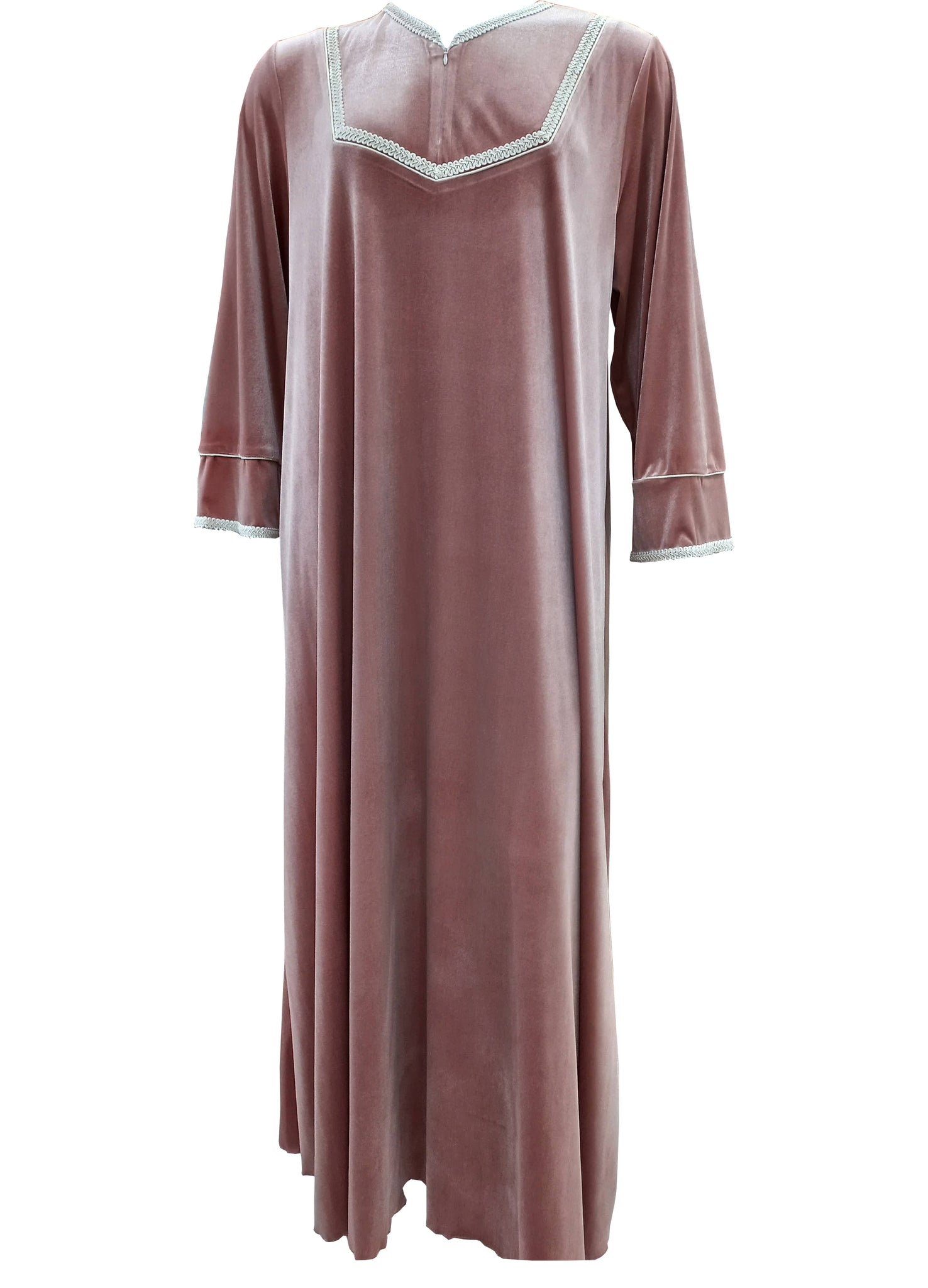 Women's long-sleeved velvet dress with a long zipper 22116 MISTY