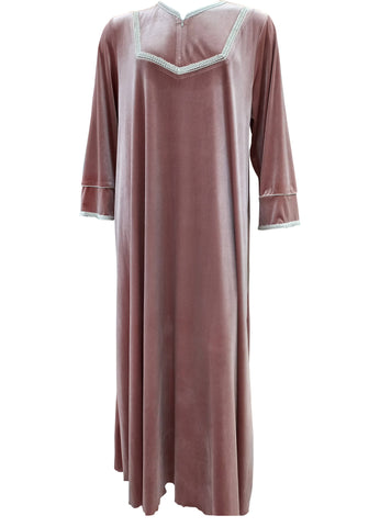 Women's long-sleeved velvet dress with a long zipper 22116 MISTY