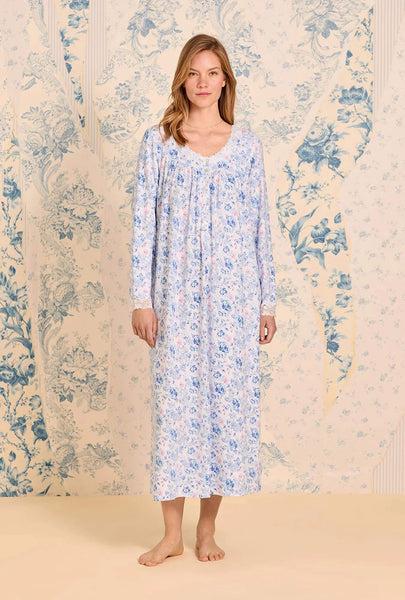 Floral Whisper Dream Sweater Knit Long Sleeve Ballet Nightgown5026623