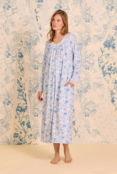 Floral Whisper Dream Sweater Knit Long Sleeve Ballet Nightgown5026623