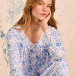 Floral Whisper Dream Sweater Knit Long Sleeve Ballet Nightgown5026623