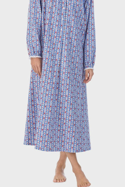 NWT Lanz of Salzburg Tyrolean COTTON FLANNEL Hearts/Flowers Nightgown 5616839-464