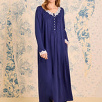 Classic Navy Dream Sweater Knit Long Sleeve Ballet Nightgown5026623