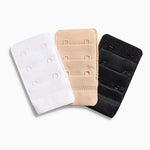 Black/White/Nude Bra Extenders Three Pack E001