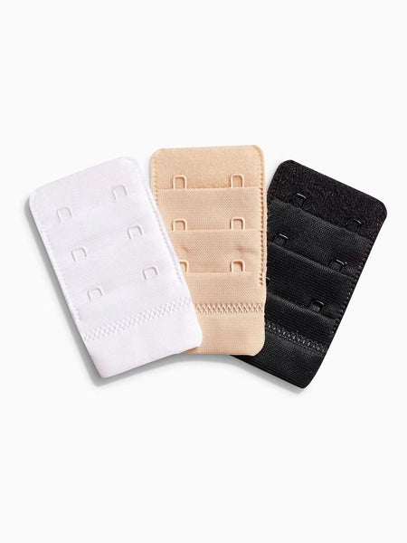 Black/White/Nude Bra Extenders Three Pack E001