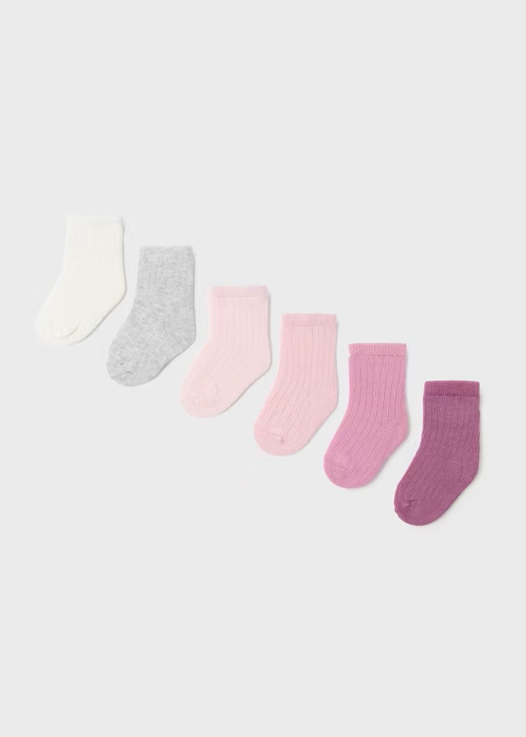 Set of 6 newborn organic cotton socks Ref.  13-09655-084