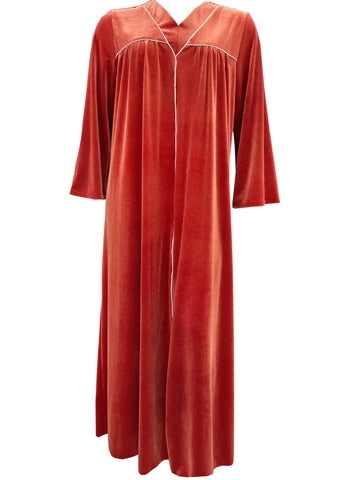 Women's long-sleeved velvet dress with a long zipper 22090 MISTY