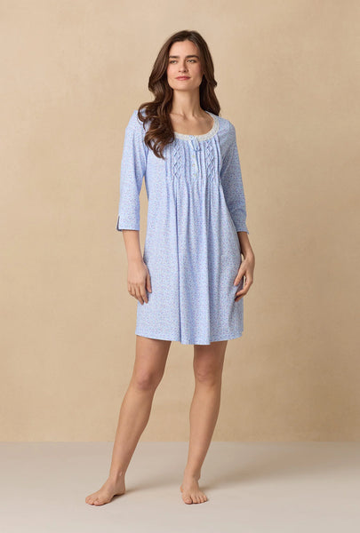 Dreamy Ditsy 3/4 Sleeve Cotton Short Nightgown 22678-469