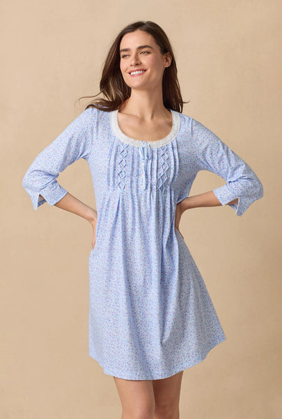 Dreamy Ditsy 3/4 Sleeve Cotton Short Nightgown 22678-469