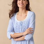 Dreamy Ditsy 3/4 Sleeve Cotton Short Nightgown 22678-469