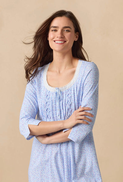 Dreamy Ditsy 3/4 Sleeve Cotton Short Nightgown 22678-469